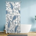 thumbnail image 1 of Stall Shower Curtain 36Wx72H, Blue Boho Floral Shower Curtain Set,Tribal Paisley Shower Curtain,Blue White Bohemian Flowers Shower Curtain for Bathroom Decor with Hooks, 1 of 4