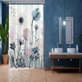 thumbnail image 1 of Stall Shower Curtain 36Wx72HInch Narrow Partition Fabric Water Resistant Shower Curtain, Blue Pink Watercolor Floral Modern Art Shower Curtain Set Machine Washable for Home Bathtubs Decor, 1 of 4