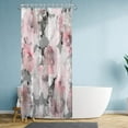 thumbnail image 1 of Stall Shower Curtain 36Wx72HInch, Pink Grey Floral Shower Curtain Set, Pink White Gradient Flowers Bloom Shower Curtain for Bathroom Trim with Hooks Water Resistant, 1 of 4
