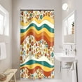 thumbnail image 1 of Stall Shower Curtain 36Wx72HInch, Retro Rainbow Shower Curtain Set with Hooks, 70s Retro Boho Floral Bathroom Curtain Water Resistant Polyester Fabric,for Home Bathtubs Decor, 1 of 5
