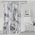 thumbnail image 1 of Stall Shower Curtain 36Wx72HInch,White Gray Marble Ink Painted Waves Texture Bathroom Shower Curtains Set with Hooks,Abstract Luxurious Waves Waterproof Fabric Bath Curtain, 1 of 1