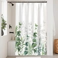 thumbnail image 1 of Stall Shower Curtain GCIREC Spring Sage Green Eucalyptus Small Shower Curtain Set for Bathroom Waterproof Half Narrow Fabric Shower Curtain with Hooks 36x72 Inch, 1 of 5