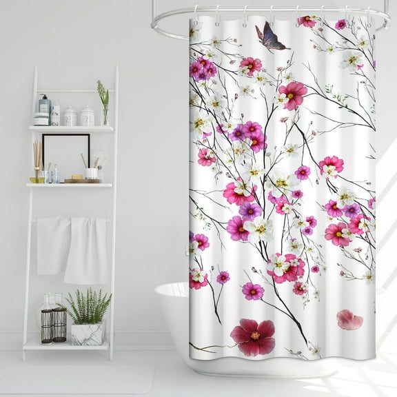 Stall Shower Curtain, Green Eucalyptus Small Shower Curtain Set with Hooks Waterproof Fabric Spring Sage Green Leaves RV Shower Curtain, 36x72 Inch