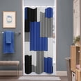 thumbnail image 1 of Stall Shower Curtain Modern Blue and Black White Fabric Waffle Weave Polyester Geometric Shower Curtain Grey Textured Water Repellent Shower Curtains for Bathroom with Hooks, 36×72 Inches, 1 of 5