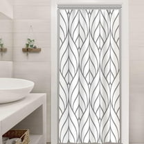 Stall Shower Curtain, Small Grey and White Striped Shower Curtain Set for Bathroom Waterproof Narrow RV Shower Curtain Set with Hooks, 36x72 Inch