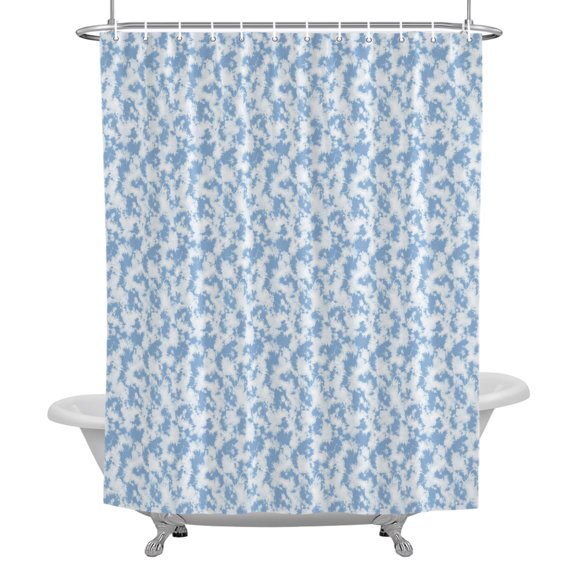 Stall Shower Curtains 36" x 72", Blue Florals Washable Shower Curtain for Bathroom, Cottagecore Vine Leaves Minimalist Waterproof Polyester Fabric Bathtub Curtain Panel