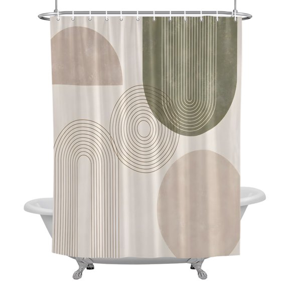 Stall Shower Curtains 36" x 72", Boho Geometric Washable Shower Curtain for Bathroom, Farmhouse Abstract Striped Lines Waterproof Polyester Fabric Bathtub Curtain Panel