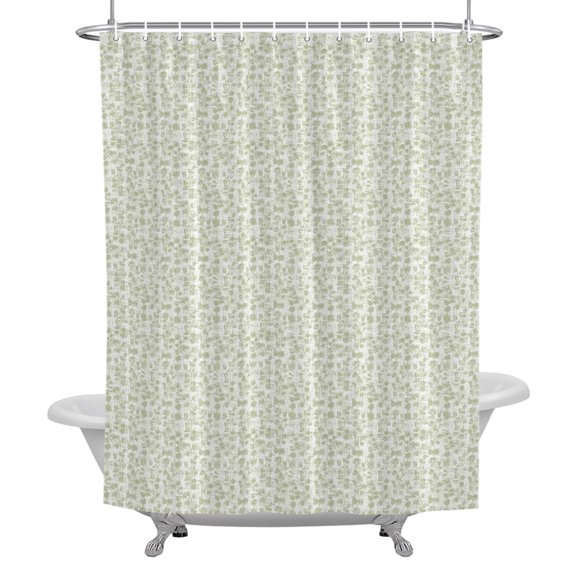 Stall Shower Curtains 36" x 72", Sage Green Washable Shower Curtain for Bathroom, Vintage Rutsic Floral Prints Simple Boho Waterproof Polyester Fabric Bathtub Curtain Panel