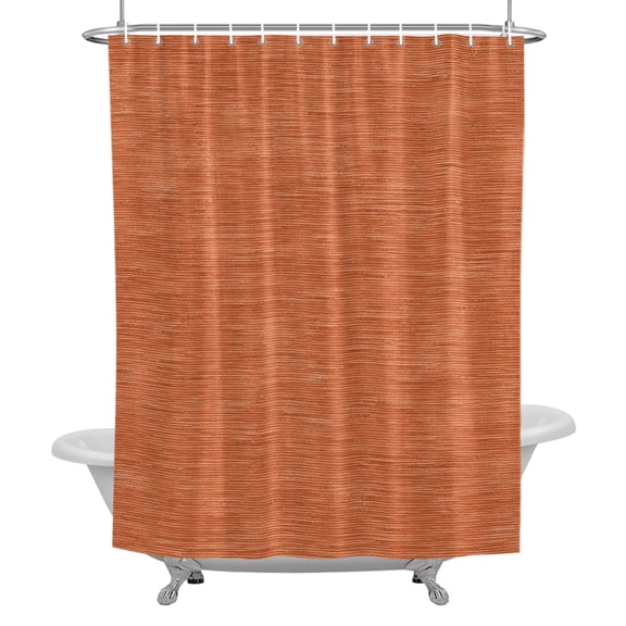 Stall Shower Curtains 36" x 72", Terracotta Orange Solid Color Washable Shower Curtain for Bathroom, Minimalist Vintage Linen Texture Waterproof Polyester Fabric Bathtub Curtain Panel