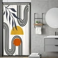thumbnail image 1 of Stall Small Abstract Boho Mid Century Funky Shower Curtain Geometric Half 36x72 Inch Rv Single Narrow Contemporary Minimalist Semicircle Arch Rustic Polyester Fabric Bathroom Bathtub Decor, 1 of 6