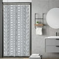 thumbnail image 1 of Stall Small Boho Gray Half Size Shower Curtain Chevron Herringbone Striped Geometric 36Wx72H Inch Single Narrow Tiny Walkin Stand Up Fabric Decor Bathroom Polyester Waterproof 7 Pack Hooks, 1 of 6