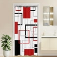thumbnail image 1 of Stall Small Shower Curtain 36''''W x 72''''L Red Black White Grey Geometric Cross Checkered Geometric Modern Design Polyester Waterproof 7 Pack Plastic Hooks, 1 of 6