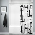 thumbnail image 1 of Stall Small Shower Curtain Half Size 36W x 72L,Black Bath Curtain for Bathroom Bath Decor Waterproof Washable Waffle Cloth Fabric Spa Shower Curtains,Contemporary Bathroom Curtains with Hooks, 1 of 1