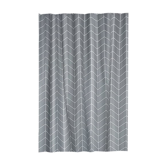 Stall Small Shower Curtain Single Narrow Tiny Geometric Chevron Striped Herringbone Dorm Decor Fabric Bathroom Set Polyester Waterproof Gray