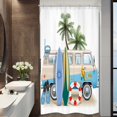thumbnail image 1 of Stall Vacation Coastal 36 Shower Curtain 36Wx72H Inch Palm Trees Beach Camping Coastal Summer Tropical Dining Sunlight Car Decor Fabric Polyester Waterproof 7 Pack Plastic Hooks Included, 1 of 6