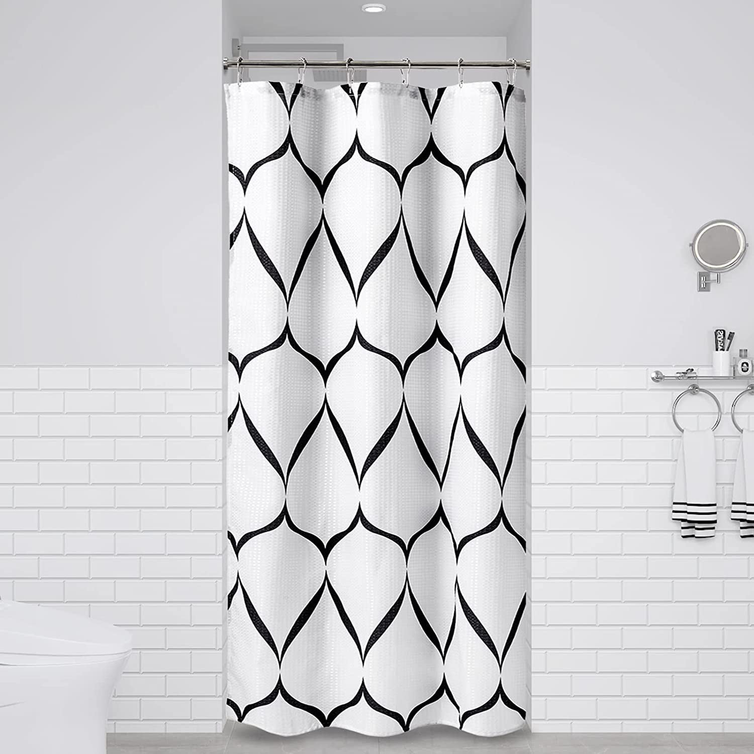 Stall Waffle Shower Curtains - 36 Inch Half Heavy Duty Waterproof ...
