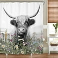 thumbnail image 1 of Stall Wildflower Small Half Shower Curtain 36Wx72H Inch Farmhouse Flower Botanical Floral Plant Herbs Vintage Decor Bathroom Windows Fabric Polyester Waterproof 7 Pack Plastic Hooks, 1 of 6