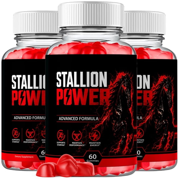 Stallion Power Male Gummies Advanced Formula All Natural Vitamin Supplement StallionPower (3 Pack)