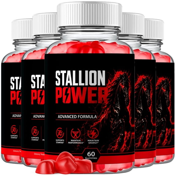 Stallion Power Male Gummies Advanced Formula All Natural Vitamin Supplement StallionPower (5 Pack)
