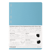 Stalogy Plain Notebook 5.8 in. x 8-1/4 in. Blue A5 half year notebook