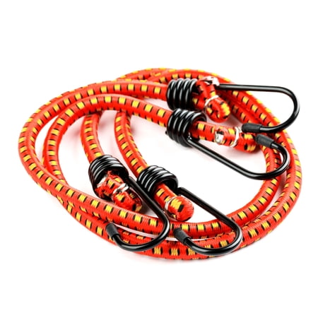 Bungee Cords - 10-pack rubber 18-inch Cordage with Heavy-duty Vinyl-coated Hooks and Fabric Wrapping by Stalwart (Red)