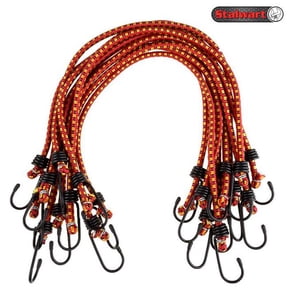 Stalwart 10-Pack Virgin Rubber 24-Inch Bungee Cords with Vinyl Coated Hooks