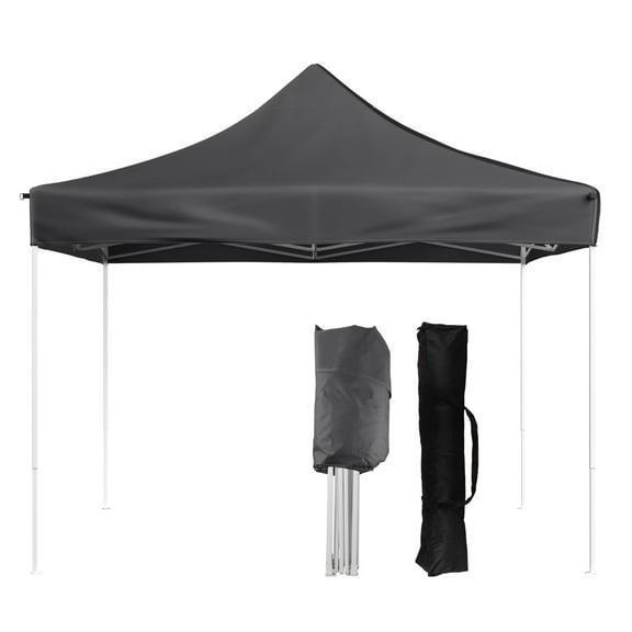 Stalwart 10x10 ft Pop Up Canopy Tent - UPF30 Beach Tent Sun Shelter, Gray