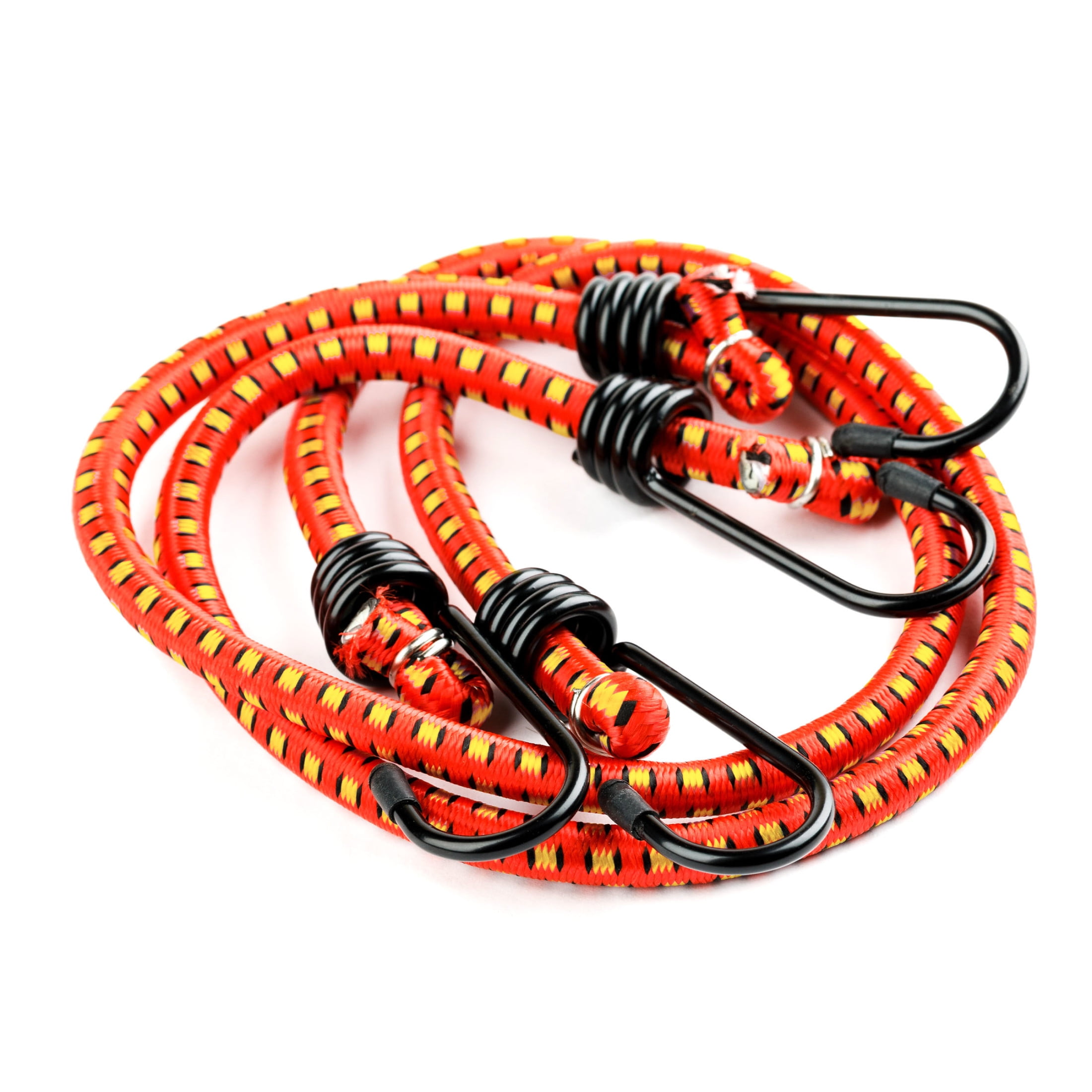 Stalwart 12-Inch Virgin Rubber Bungee Cords with Vinyl Hooks 10-Pack (Red)