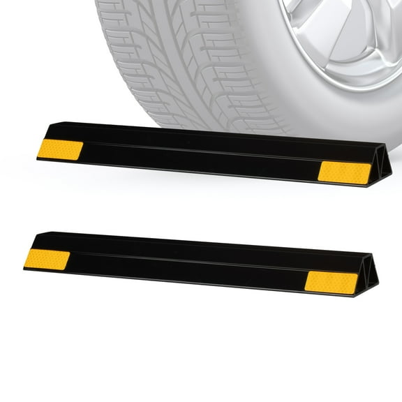 Stalwart 17.5in Garage Parking Aid 2-Pack - Peel and Stick Garage Car Stopper