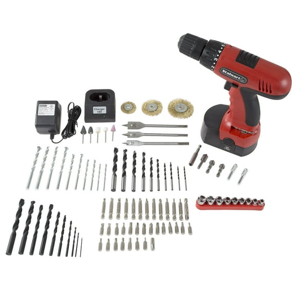 Stalwart W550031 18-Volt Ni-Cad Cordless Drill with 89-Piece Drill Set