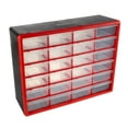 thumbnail image 1 of Stalwart 24 Plastic Drawers Organizer - Compartment Storage, Desktop and Wall Mount Container for Hardware, Parts, Crafts, Beads, and Tools (Red), 1 of 6