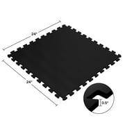 Stalwart 24" x 24" Black Foam Interlocking Floor Mats, 16 Pack