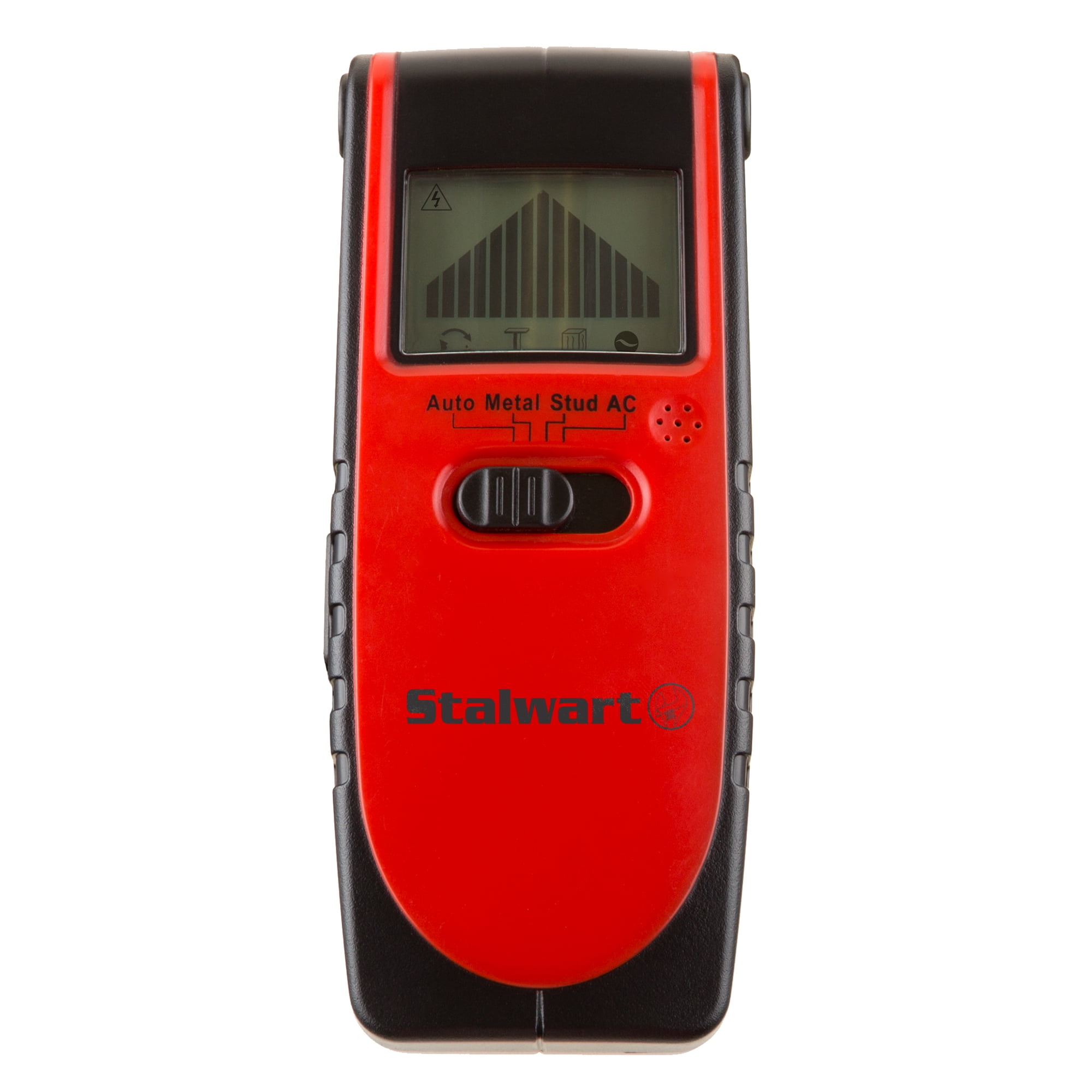 Stalwart 3-in-1 Compact Electronic Wood and Metal Detector and Live Wire Sensor with Backlit LCD Screen with 9 V Battery