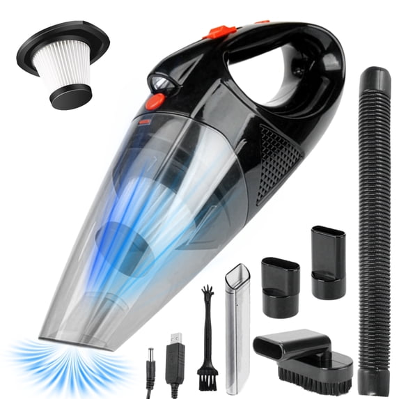 Stalwart 5,500Pa Handheld Vacuum Cordless Car Vacuum with Light, Washable Filter, and Attachments
