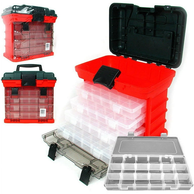 Stalwart 73-Compartment Durable Plastic Storage Tool Box