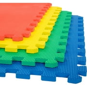 Stalwart Foam Mat Floor Tiles, Interlocking EVA Foam Padding Soft Flooring for Exercising, Yoga, Camping, Kids, Babies, Playroom - 4 Pack