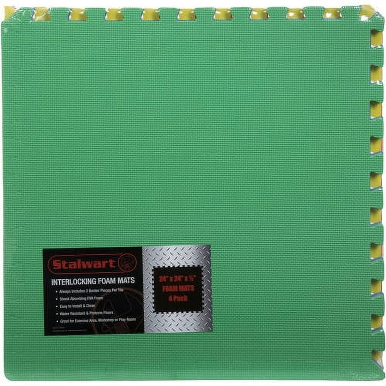 Stalwart Foam Mat Floor tiles, Interlocking Eva Foam Padding Multi-Color 4-Pack