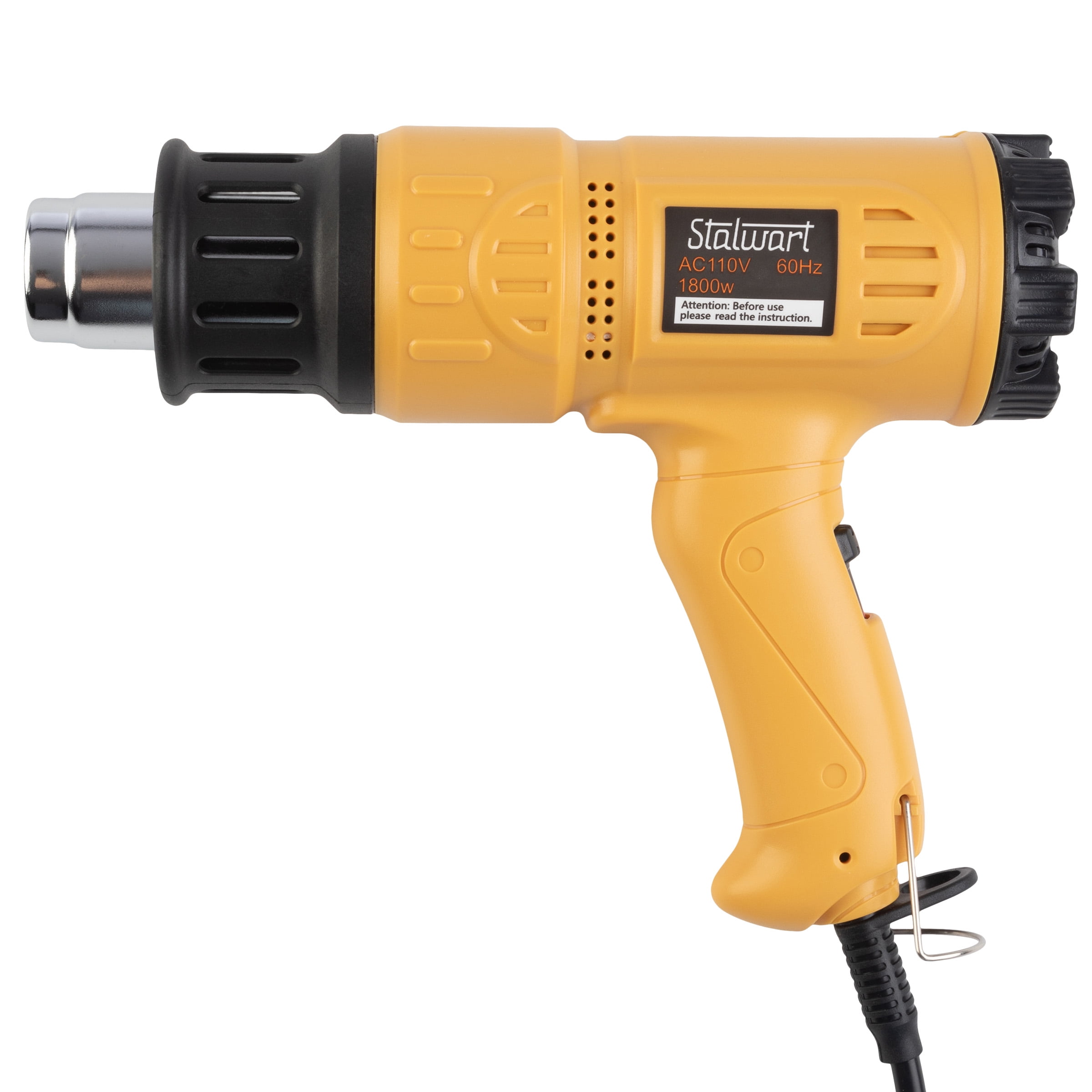 Stalwart Heat Gun with 122-1112F Range, Overload Protector, and 4 Nozzles