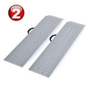 Stalwart Loading Ramps - Set of Two 35.5-Inch Ramps for ATVs, Motorcycles, Mowers, Carts, and More - 1200lb Combined Capacity Shed Ramp Set