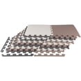 thumbnail image 1 of Stalwart Neutral White Brown Foam Interlocking Floor Mats 20 Sq Coverage Area Interlocking 20 Pack, 1 of 24