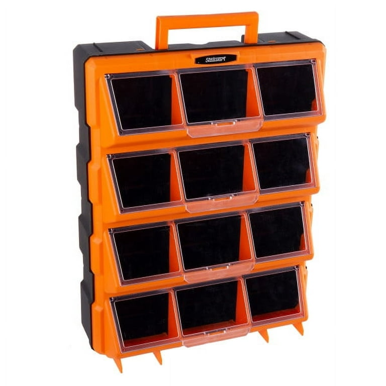 Stalwart Plastic Storage Drawers - 12-Bin Hardware or Craft Cabinet