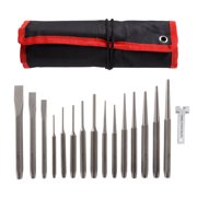 Punch And Chisel Set, 16 Pieces- Includes Taper Punches, Cold Chisels, Pin Punches, Center Punches, Chisel Gauge, and Storage Case- By Stalwart