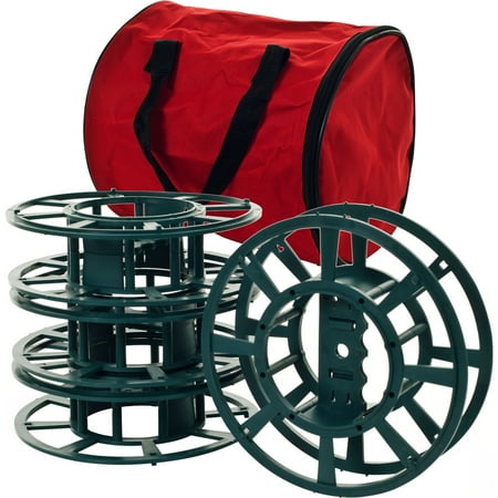 Stalwart 4-Pack Cord Reels with Storage Bag – Cord Reels Organizer for Office, Power Tools, Charger and Extension material