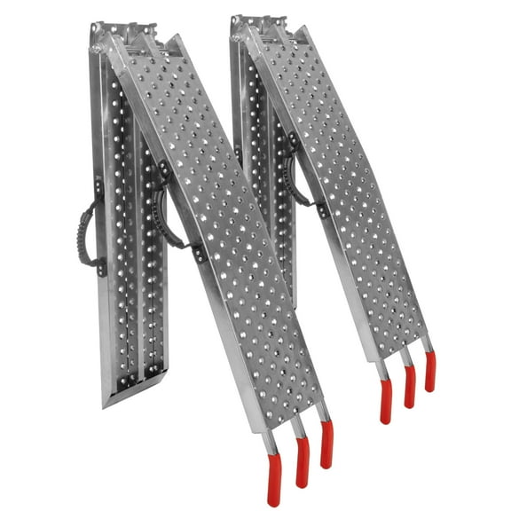 Stalwart Set of Two 77-Inch Foldable Loading Ramps with 2200lb Capacity for All-Terrain Vehicles