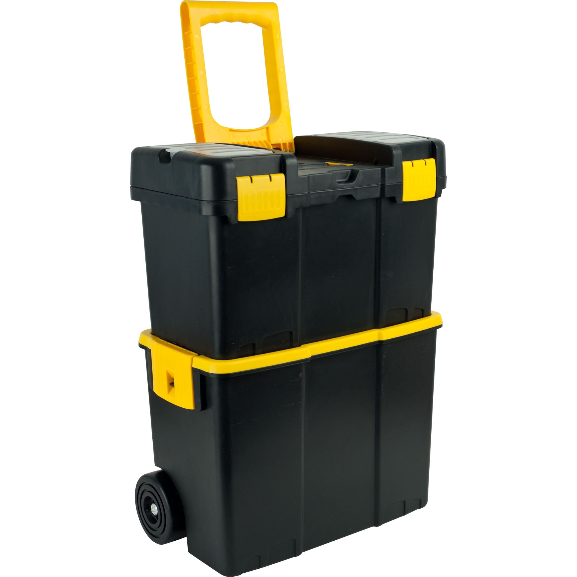 Stalwart Portable Tool Box with Wheels - Stackable 2-in-1 Tool Organizers