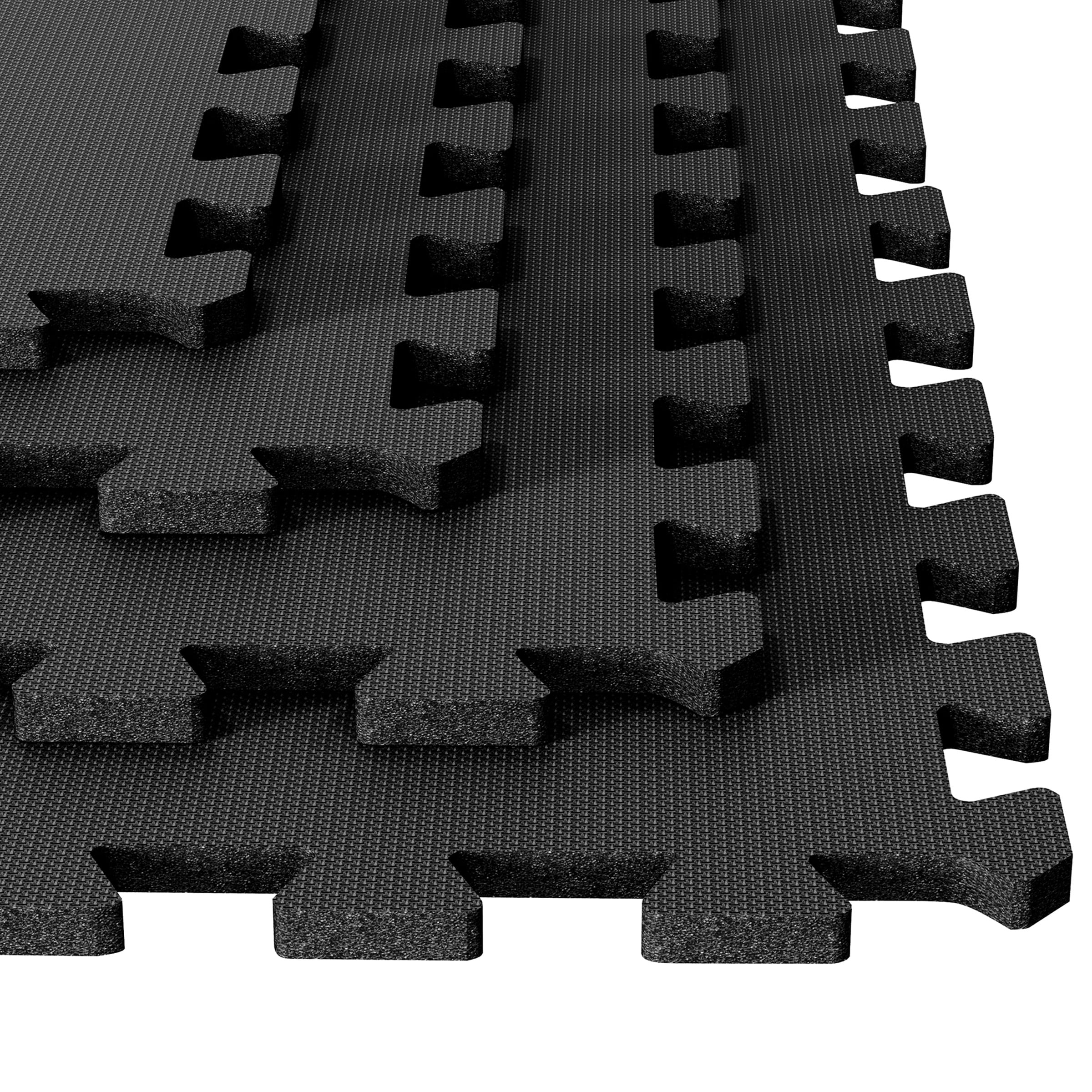 Stalwart Black 24 in. x 24 in. x 0.375 in. Interlocking EVA Foam