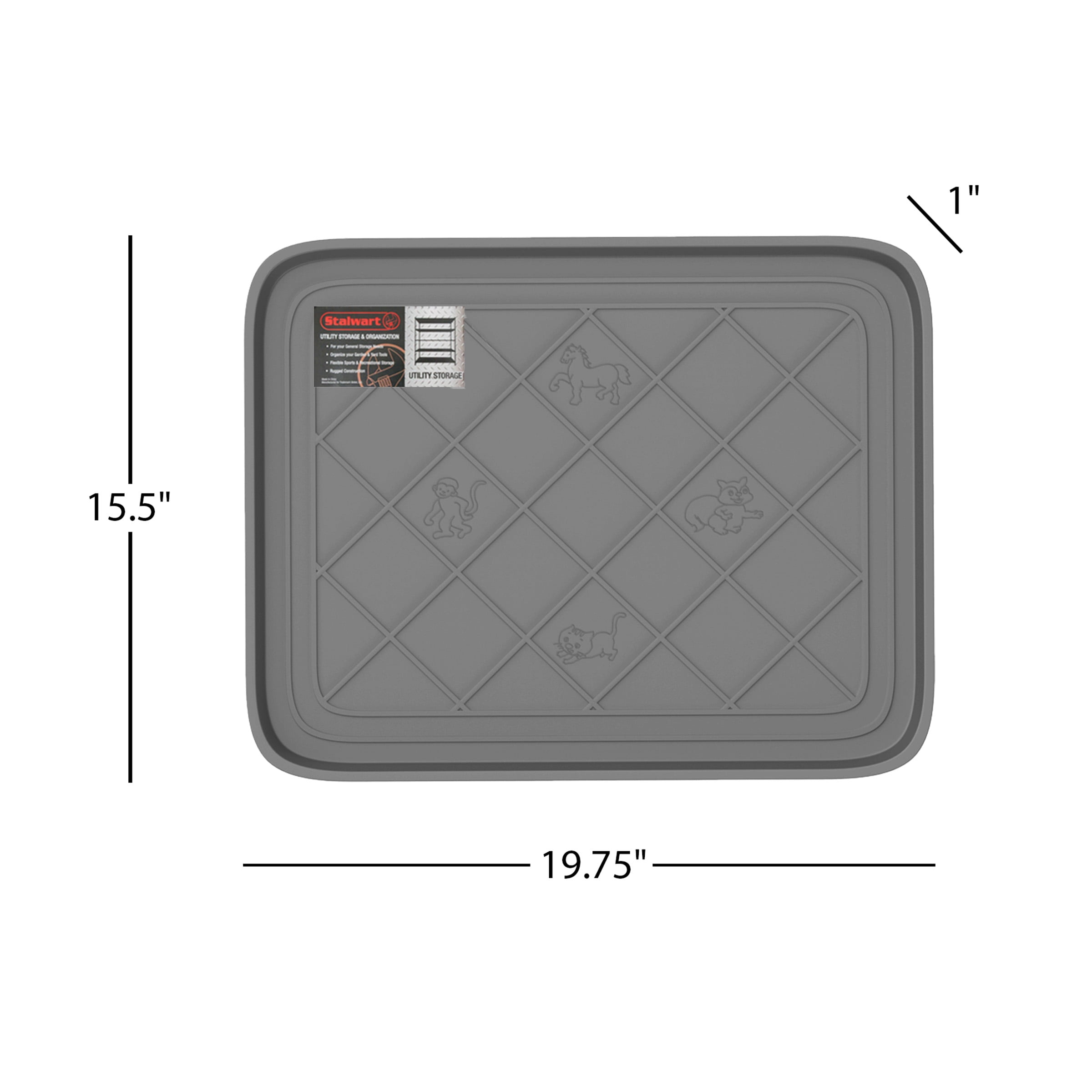 Gray Water-Resistant Polypropylene Outdoor Boot Tray