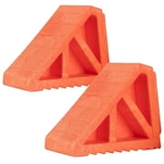 Stalwart Wheel Chocks 2-Pack - Parking Block with 3 Ton Capacity, Orange