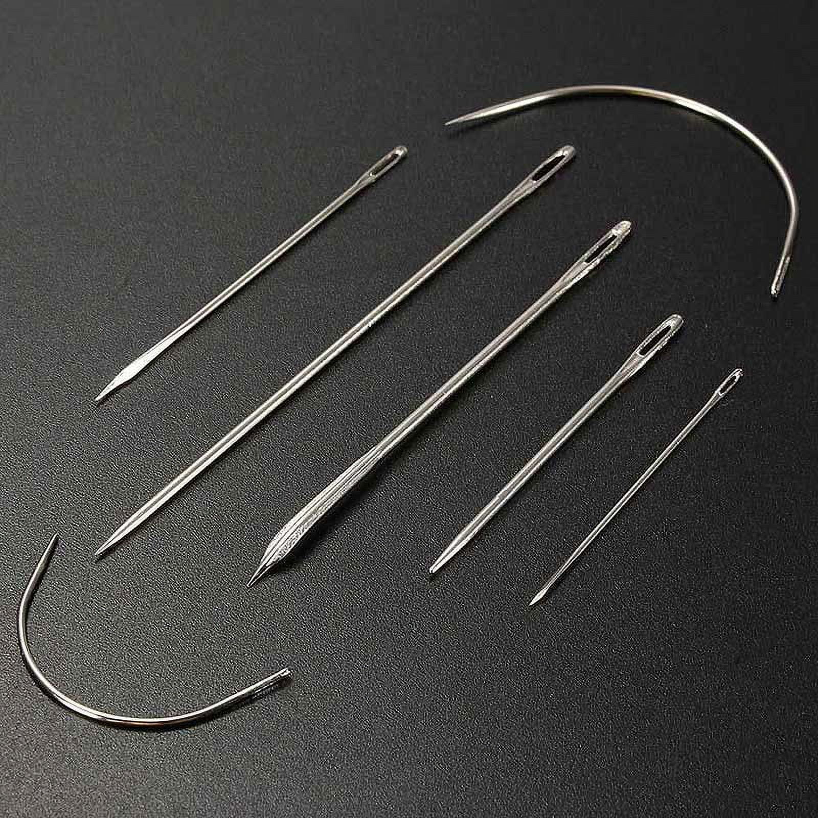 Stamens Curved Needle,7Pcs Upholstery Carpet Leather Canvas Repair Curved  Hand Sewing Needles Kit 