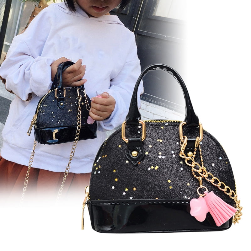 Stamens Trendy Kids Glitter Shoulder Bag Mini Grirls Crossbody Handbag Purse  Accessories Kids Girls Gifts Glitter(Trendy Fashion Mini Shoulder Bag  Crossbody Bag(Black) 